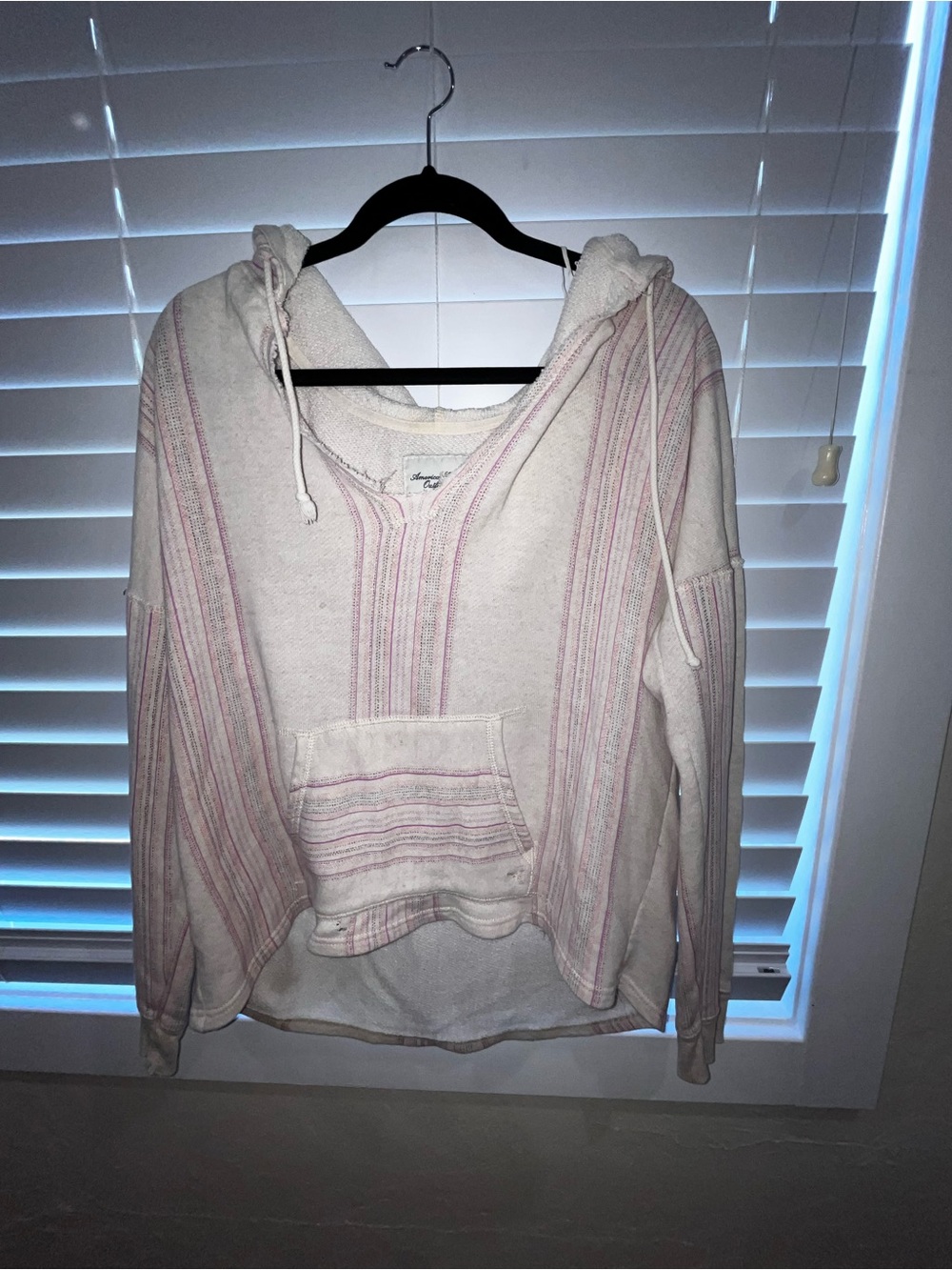 American Eagle Outfitters Cream Sweater with Pink Stripes